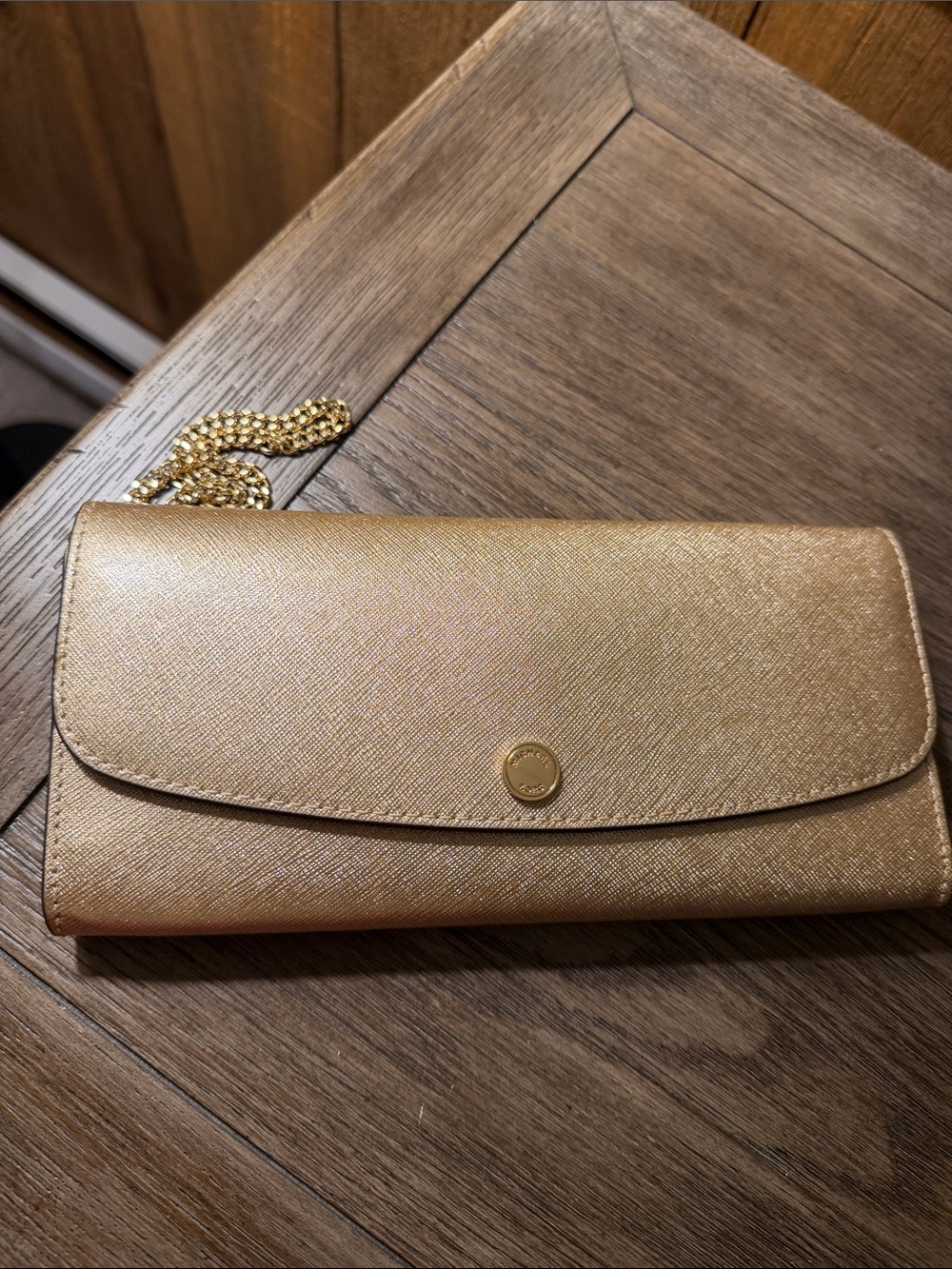 Michael Kors Gold Wallet Clutch with additional wallet insert